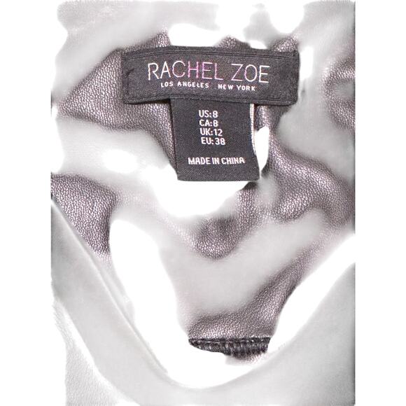 Rachel Zoe 8 high rise & waisted black soft faux leather ankle step in pants - Picture 7 of 10